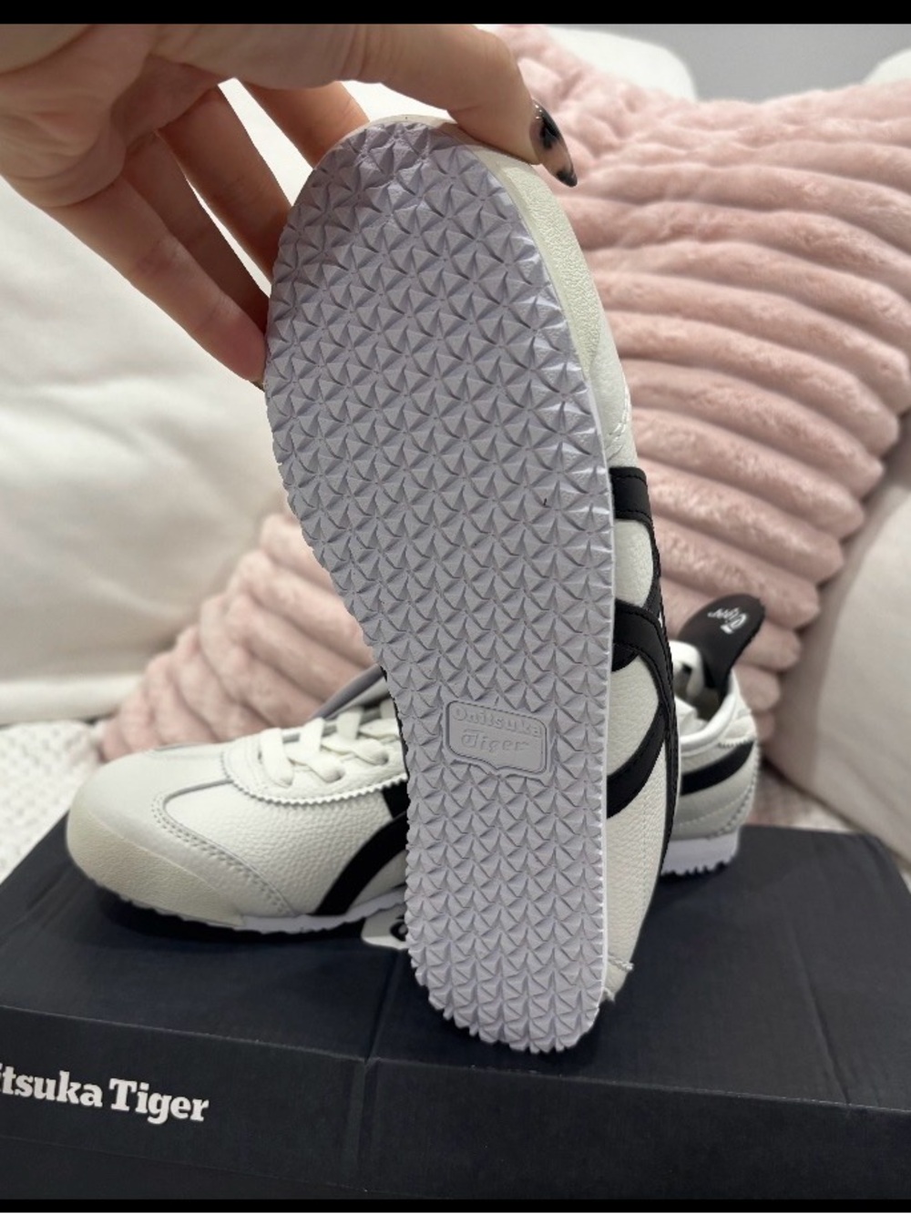 Onitsuka Tiger by Asics White and Black Women's Athletic Sneakers - Picture 3 of 3